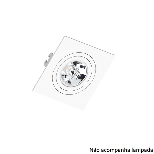 Spot Embutir Ar70 Quadrado Branco Face Plana - Saveenergy