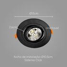 Spot Embutir Conecta Preto Dl152ar70b Bella + Led Ar70 Br. Qu