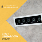 Spot Embutir De Led 10w 3000k 24° Linear Recuado P/ Teto Bran