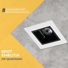Spot Embutir De Led 2w 3000k 24° Mini Quadrado P/ Teto Branco