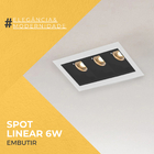 Spot Embutir De Led Luzon 6w 24° Linear 4000k Preto