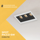 Spot Embutir De Led Luzon 6w 24° Preto Linear 3000k