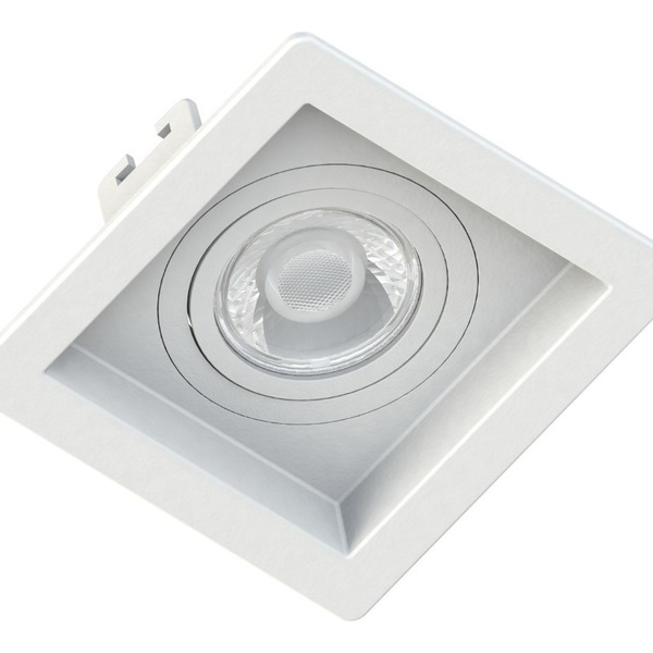 Spot Embutir Dicroica Quadrado Branco Recuado - Opus