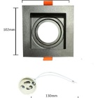 Spot Embutir Dicroica Quadrado Recuado Preto