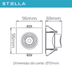 Spot Embutir Easy Mr16 Evo Quadrado 4 5w 3000k 340lm-stella