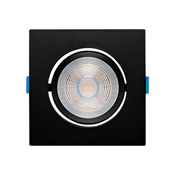 Spot Embutir Easy Par20 Evo Quadrado 7w 3000k 580lm Preto-ste