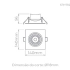 Spot Embutir Easy Par30 Quadrado 12w 3000k 1000lm-stella