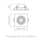 Spot Embutir Easy Par30 Quadrado 12w 3000k 1000lm-stella