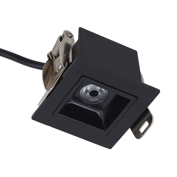 Spot Embutir Led Quadrado 2W Luz Amarela Luminatti Preto