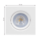 Spot Embutir Led Quadrado 5W Luz Amarela Inspire Branco