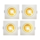 Spot Embutir Led Recessed 5W Square 2700K - 4 peças