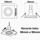 Spot Embutir Mr11 Quadrado Recuado Preto