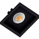 Spot Embutir Mr16 Recuado Quadrado Preto+ Lamp Branco Quente