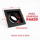 Spot Embutir Par20 Quadrado Recuado Preto