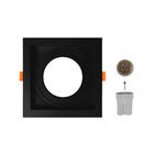 Spot Embutir Par20 Quadrado Recuado Preto