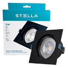 Spot Embutir Quadrado Easy Evo 12w 3000k 970lm Preto-stella