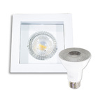 Spot Embutir Recuado Flat Direcionável + Led Par20 7w Branco