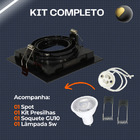 Spot Embutir Recuado Quadrado Direcionável + Lâmpada 5w Branc