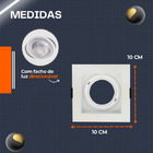 Spot Embutir Recuado Quadrado Direcionável + Lâmpada 5w Branc