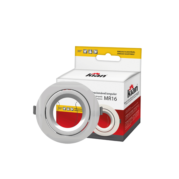 Spot Embutir Redondo P/ Lampada Mr16 Branco - Kian