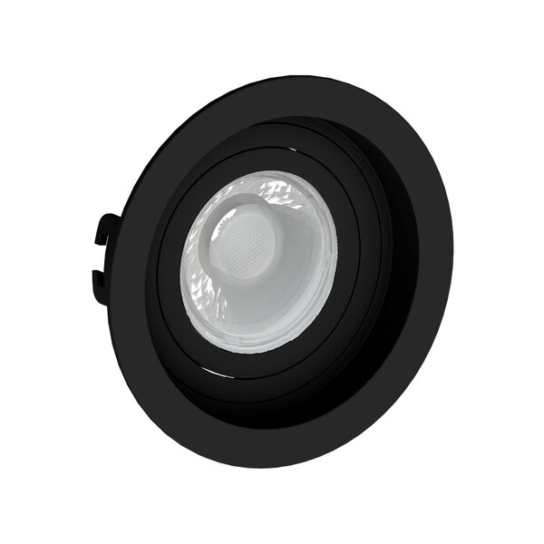 Spot Embutir Redondo Recuado Dicroica Mr16 Preto