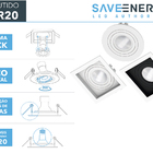 Spot Embutir Redondo Recuado Par20 Preto + Lâmpada Led 4,8w 6