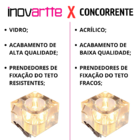 Spot Iluminação Vidro Transparente Quadrado Embutir Gesso San