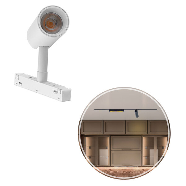 Spot Led 10w 48v 3000k P/ Trilho Eletrificado Magnético Branc