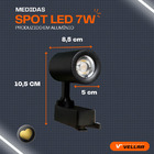 Spot Led 10w Para Trilho Eletrificado - Preto Branco Quente