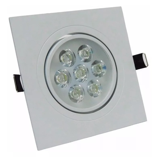 Spot Led Cob Quadrado Embutir 7w Branco Frio 6500k Bivolt