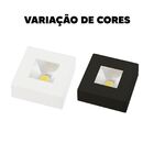 Spot Led Cob Quadrado Sobrepor 5w Preto Branco Frio 6500k