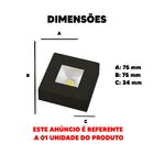 Spot Led Cob Quadrado Sobrepor 5w Preto Branco Quente 3000k