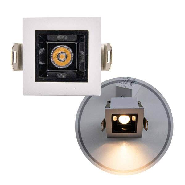 Spot Led De Embutir Calli 2w 3000k Branco E Preto Bella Ilumi