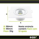 Spot Led De Embutir Quadrado 7w Easy Pack C/10 Bivolt Abs Bra