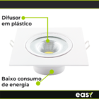 Spot Led De Embutir Redondo 7w Easy Pack C/10 Bivolt Abs Bran