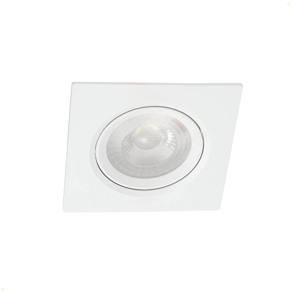 Spot Led Embutir 5w Quadrado Direcionável Branco Pvc Bivolt