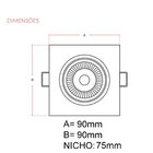 Spot Led Philips Embutir Quadrado 5w Branco Quente 350lm Equi