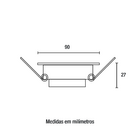 Spot Led Preto Quadrado Embutir 6w Branco Frio 6500k