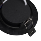 Spot Led Preto Redondo Embutir 6w Branco Quente 3000k