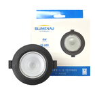 Spot Led Slim Preto Redondo Embutir 8w Branco Frio 6500k