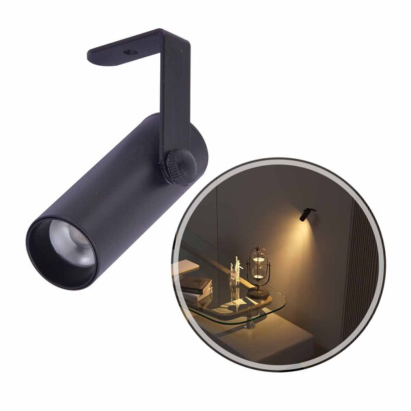 Spot Led Sobrepor Kona Dir 24° 3w 3000k Preto Nordecor St2984