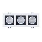 Spot Led Triplo Recuado 15w 6500k Branca E Preta Bivolt - Gal