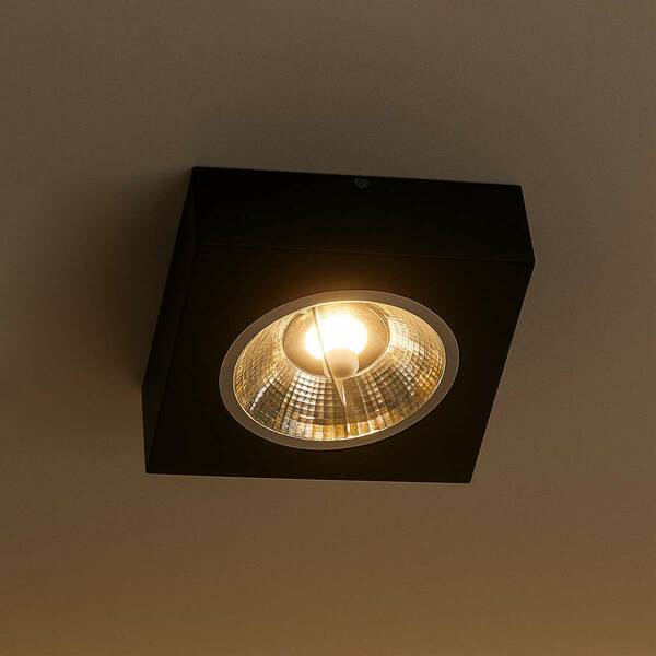 Spot Luminária Semi Embutido Fast Alumínio Preto + Led Ar111