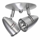 Spot Luminária Sobrepor Moderno 2 Bocal Escovado 302