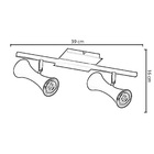 Spot Luminária Trilho Direcionável 2 Bocal Preto 7912