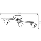 Spot Luminária Trilho Direcionável 3 Bocal Preto 3963