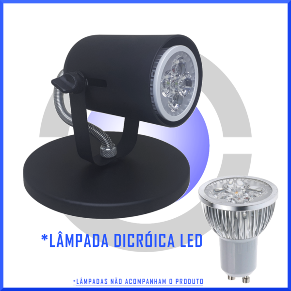 Spot P/ Lâmpada Dicroica Sobrepor Soquete Gu10