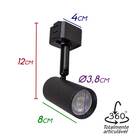 Spot P Trilho Eletrificado Preto Starlux Ztl015 + Led Mr11 B