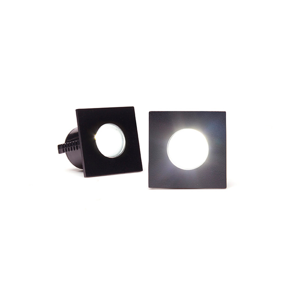 Spot Para Móveis Led Pik Quadrado 1w Preto 2 Peças Luz Fria 6