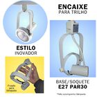 Spot Para Trilho Eletrificado E27 Minimalista Preto Par30